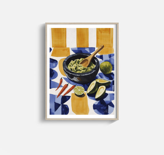 Molcajete de Guacamole Print – Mexican Inspired Modern Kitchen Wall Art