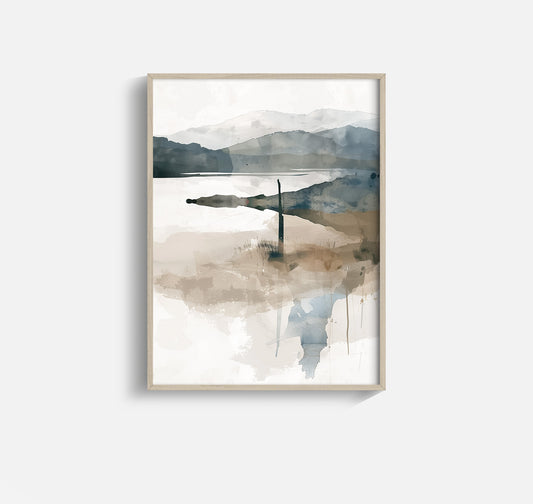 Nordic Coast – Soft Abstract Seascape in Cool Neutrals