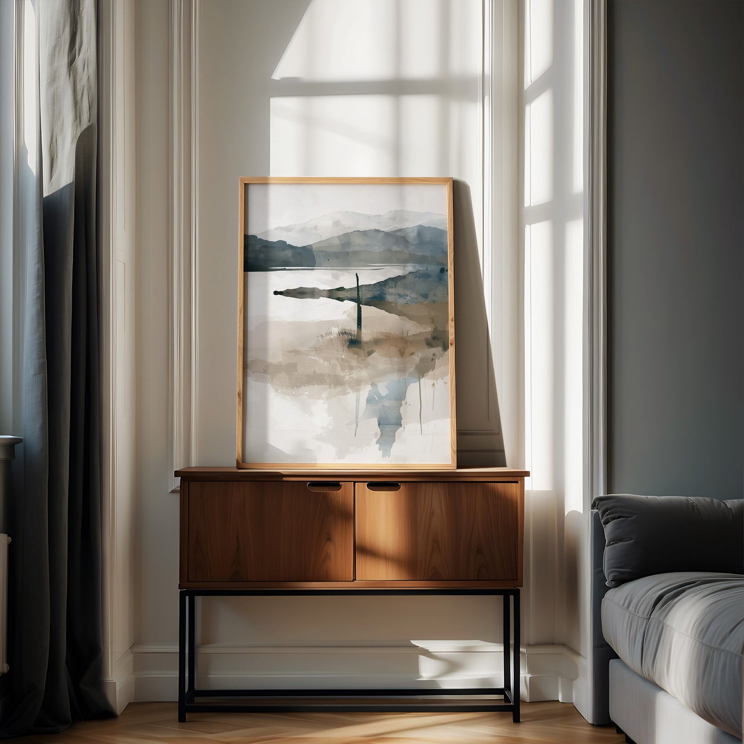 Nordic Coast – Soft Abstract Seascape in Cool Neutrals