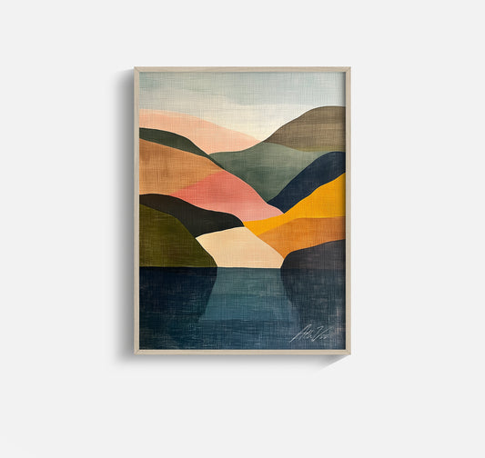 Nordic Layers – Colorful Abstract Landscape Wall Art