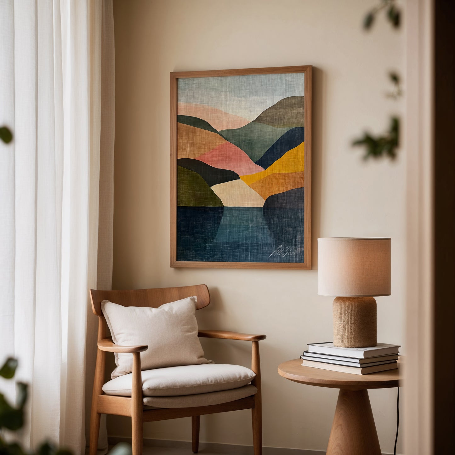 Nordic Layers – Colorful Abstract Landscape Wall Art