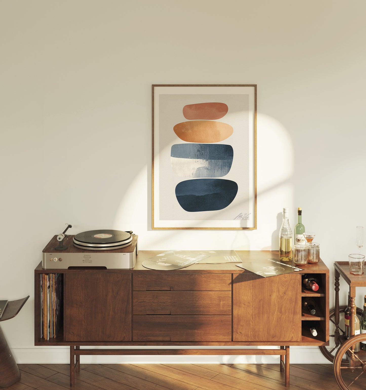 Nordic Pebble Stack – Scandinavian Abstract Wall Art