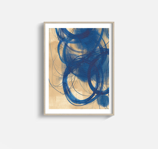 Northern Vortex – Bold Blue Abstract Scandinavian Print