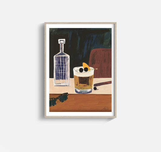 Old Fashioned Cocktail Art Print