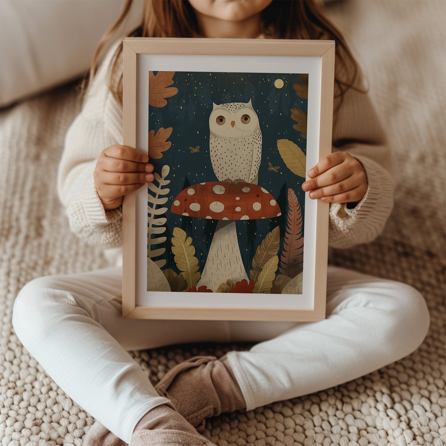 Whimsical Owl – Woodland Nursery Wall Art for Kids Room or Nature-Themed Nursery