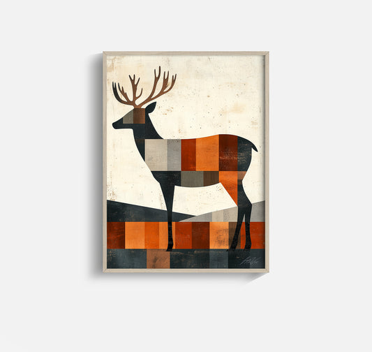 Patterned Deer – Nordic Folk Art Inspired Animal Print