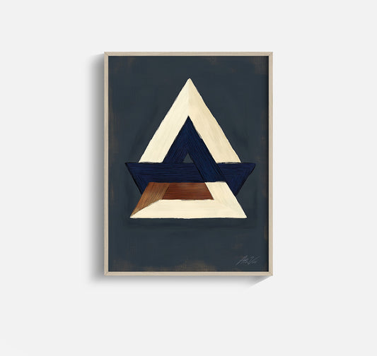 Valknut Shadowform – Modern Nordic Symbol in Indigo & Earth